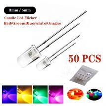 50PCS DIP 3mm 5mm Kerze Led Flicker Orange Gelb Licht Flackern Leds Flash Blink Led Diode intermitente Licht Lampe Flimmern
