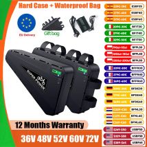 Batteria originale Ebike 52V 48V Triangolo Batteria al litio Custodia rigida per 350W 500W 750W 1000W 1500W 2000W 3000W