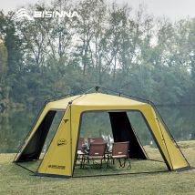 BISINNA One-Touch-Kuppelzelt für 6–8 Personen, mit Vinyl beschichtetes Baldachin, wasserdichter Sonnenschutz für Familien, Camping, Reisen im Freien