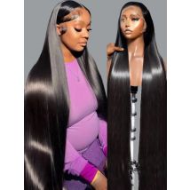 40 46 pollici 200 densità parrucca frontale per le donne nere parrucche brasiliane capelli umani 5x5 osso dritto HD trasparente parrucche anteriori in pizzo