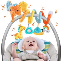 Seggiolino auto Giocattoli Infantile Colore Elefante Passeggino Stretch Spirale Attività Bambino Appeso Giocattoli per Culla Mobile Neonato Giocattolo Sensoriale Regali