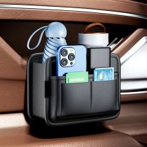 Auto Tür Lagerung Box PU Leder Telefon Karten Beutel Multi-tasche Auto Sitz Zurück Hängen Organizer Kleine Mülleimer Bin zubehör