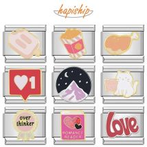 Hapiship 2024 Mode Liebe Katze Huhn Beine Eis am Stiel italienische Charms Links passen 9 mm Armband Edelstahl DIY Schmuck DJ1155-C