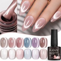 PUENTE 7,5 ml Nude Shade Moonlight Cat Magnetic Gel Nagellack Ultrahelles Cat Eye Soak Off UV Semi-Permanent Lack Maniküre