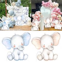 45/61/92 cm Ritagli di Elefante Rosa Blu Baby Elefante Simpatici Animali KT Bordo per Ragazze Ragazzi Baby Shower Compleanno Decor Sfondo