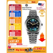 San Martin Nowy 39mm Zegarek Gada Chiński Styl Oryginalny Design Sunburst JianZhan Miyota 90S5 Męski Elegancki Automatyczny Mechaniczny SN0144