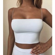 2024 Summer Women's Crop Top Sexy Elastic Cotton Camis sleeveless Short Tank Top Bar