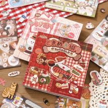 30 Blatt/Buch, japanische Stickerei-Aufkleber für DIY Scrapbooking, Tagebuch, Handyhülle, Laptop, Dekoration, Kawaii-Aufnäher zum Aufbügeln