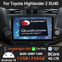 Android 15 Car Radio For Toyota Highlander 2 XU40 2007 - 2013 Multimedia Stereo Video Player DSP NAVI GPS 4G WIFI QLED Head Unit