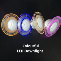 LED 3 Farben einstellen Licht Down light dimmbar Einbau 7w bunte Atmosphäre Decken leuchte für zu Hause Umgebung ac220v