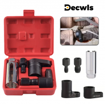 5-teiliger professioneller Steckschlüsselsatz für Kfz-Sauerstoffsensoren, 7/8" (22 mm) 1/2" und 3/8" Anschlüsse, Reparaturwerkzeuge für den Ausbau und Einbau von Kfz-Sauerstoffsensoren,