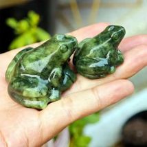 Natürlicher Kristall, geschnitzter Frosch, Heilkristall-Dekoration für den Heimgebrauch, einzigartiges Geode-Rock-Kunstwerk, Geschenk