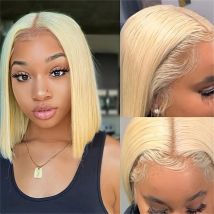 Honig blonde Farbe 13x4 transparente Spitze Frontal Perücke kurz geschnittene Bob Perücke Perücken natürliches menschliches Haar