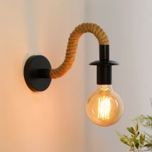 Vintage Sconce Wall Lights Fixture E27 Hemp Rope Wall Lamp Industrial Decor Dining Room Bedroom Light Indoor Lighting Retro Lamp
