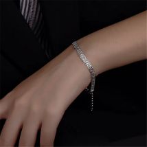 Mehrschichtiges, einfaches, verstellbares Charm-Armband und Armreif aus 925er-Sterlingsilber für Frauen, Hochzeit, Schmuck, Party-Geschenk