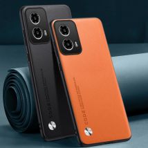 Luxury PU Leather Case For Motorola Moto G34 Back Cover Matte Silicone Shockproof Full Protection Phone Case For Motorola G34 5G