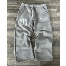 Amerikanische Straße Vintage Print Kordelzug lässig breite Beinhosen Frauen Y2k Harajuku Goth Paar Sporthosen lose gerade Hosen