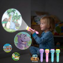 Torcia per proiettore per bambini 10 carte 80 modelli Giocattoli per andare a dormire Luce per cartoni animati Giocattolo educativo Regalo per bambine