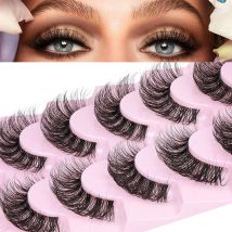 10 Paar 3d Nerz Wimpern natürliche falsche Wimpern flauschig weich wispy Volumen dramatisch lange Kreuz Wimpern verlängerung Make-up