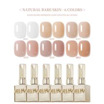 6-Color 15ml Ice-through Nude Gel Nail Polish Set, UV LED Soaking Nail Gel, Semi-Permanent, DIY Salon Quality Nail Art