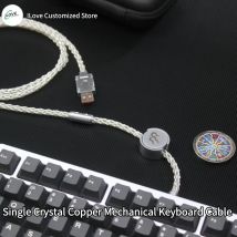 Single Crystal Copper 8-strängiges Geflecht für mechanische Tastatur, magnetische Achse, mechanische Tastaturkabel, unterstützt 8 kReturn-Tastatur