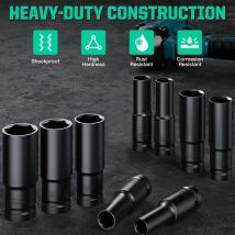 1 zestaw nasadek udarowych, klucz nasadowy 1/2" metryczny z napędem (10-23 mm), zestaw gniazd udarowych ze stali CR-V do zestawu nasadek 1/2 F
