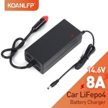 12V Auto LiFePO4 Batterie Ladegerät 14,6V 8A Auto Zigarette Leichter Ladegerät 14,4V Lithium-Eisen Phosphat für Auto 12/24V Ladegerät