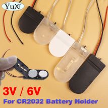 5 pezzi per CR2032 coperchio della custodia del supporto della batteria a bottone con interruttore ON-OFF cavi scatola batteria 3V 6V scatola singola doppia slot