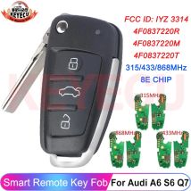 KEYECU FSK 315MHz 434MHz 868MHz 8E Chip Für Audi A6 S6 Q7 2004-2015 IYZ 3314 4F0837220R 4F0837220M 4F0837220T Remote Key Fob