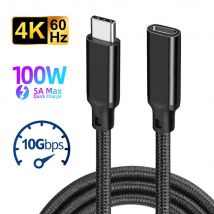 Cavo di prolunga USB C maschio a femmina tipo C USB3.2 Gen2 10Gbps 100W Cavo di prolunga di ricarica rapida per MacBook Pro Samsung Xiaomi