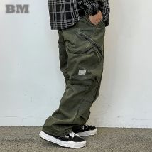 Amerikanischen Streetwear Armee Grün Cargo Hosen Für Männer Hohe Qualität Hip Hop Skateboard Baggy Hosen Koreanische Mode Hosen Männlich