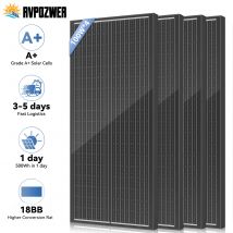 RVPOZWER 12,8 V 100 W starres Solarpanel 18BB N-Typ-Solarzellen, monokristallines Silizium, wasserdichtes Solarpanel, Camping/Zuhause/Wohnmobil