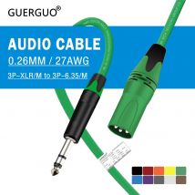 Cable de Audio TRS a XLR de 0,2 M-30M, conector macho XLR de 3 pines a conector estéreo de 6,35mm, Cable de extensión de interfaz equilibrado para altavoz con micrófono
