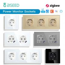 BSEED-enchufes de pared para Monitor de energía ZigBee, enchufes dobles para medidor inteligente, Control por aplicación Google Smart Life, enchufes triples Alexa EU