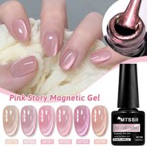 Smalto per unghie gel magnetico Pink Story Cat Smalto gel UV semipermanente chiaro color oro rosa nudo Soak Off Forniture per unghie Manicure fai da te