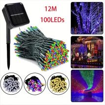 1pc Solar Lichterketten im Freien, 100 leds extra helle Solar Weihnachts beleuchtung wasserdichter Draht 8 Beleuchtungs modi Solar Weihnachts lichter