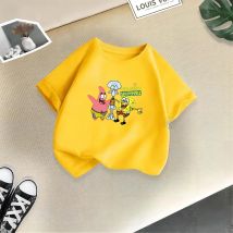 SpongeBob Sommer komfort 100% Baumwolle süße Jungen Mädchen Baumwolle T-Shirt kreative Druck Straße