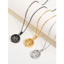 Dropshipping Stainless Steel Classic Round Cremation Urn Ashes Tree Of Life Pendant Necklace Memorial Jewelry Gifts Unisex