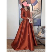 Oisslec-Kleid, elegant, Vintage, süß, orange, Kristallperlen, modisch, A-Linie, individuell anpassbar, für formelle Anlässe, Abschlussballkleid, Party-Kleider