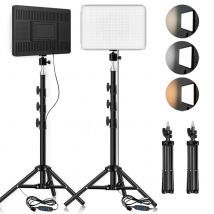 Luci video a LED Illuminazione per fotografia per conferenze Lampada per studio fotografico con luce selfie con treppiede per riprese in streaming live Zoom TikTok