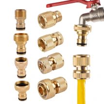 1 set/2 pezzi raccordo per tubo dell'acqua a collegamento rapido per tubo da giardino, 1/2 '' 5/8" 3/4 '' 1 '' raccordo per rubinetto con filettatura adattatore per pistola per irrigazione da giardino