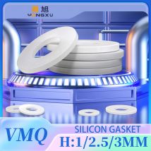 Silicon Rubber Flat Gasket H:1-2.5-3mm Inner Hole Diameter M2-M42mm White Seals waterproof Rubber Ring Flat Washer