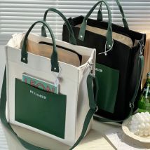 Hylhexyr Frauen verdickte Baumwolle Canvas Casual Tote quadratische Umhängetasche tragbare Umhängetaschen mit Reiß verschluss