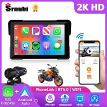 Srnubi 7 pollici 2K HD Moto DVR navigazione GPS Wireless CarPlay Android Auto Airplay schermo di visualizzazione Monitor Moto portatile