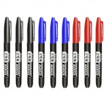 9 Pz/set Pennarello Permanente Punta Fine Inchiostro Impermeabile Pennino Sottile Pennino Greggio Nero Blu Rosso Inchiostro 1.5mm Pennarelli di Colore Fine