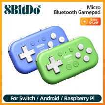 8bitdo mando Micro Bluetooth,  nintendo switch accessories Mini gamepad de bolsillo mando pc  para Switch, Android y Raspberry Pi, compatible con modo de teclado