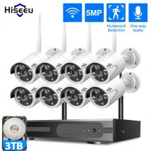Hiseeu 3/5MP WiFi CCTV Kamera Sicherheitssystem IR Nachtsicht Bullet Kamera Set 10CH NVR Drahtlose CCTV Überwachungssystem