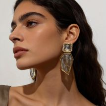 Fashion Jewelry Acrylic Geometric Dangle Earrings Trendy Clear Resin Drop Earrings For Women Femme Brincos Whoelsale