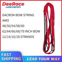 Corda per arco ricurvo DeeRace Materiale Dacron rosso B55 da utilizzare per arco da 48" 50" 54" 58" 60" 62" 64" 66" 68" 70" pollici 12/14/16/18 fili