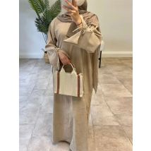 Ramadan Bogen-knoten Dubai Abaya Kleid Luxus Cord Arabisch Muslimischen Frauen Modest Kleidung Islam Party Kaftan Mode Türkei Robe